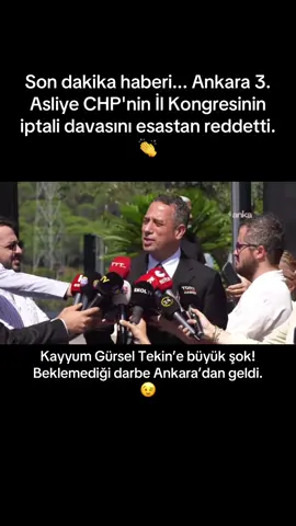Ankara 3. Asliye Hukuk Mahkemesi, İstanbul İl Kongresinin iptali davasını esastan reddetti. #türkiye #hukuk #chp #yargı #karar @Ali Mahir Başarır @CHP 🇹🇷 