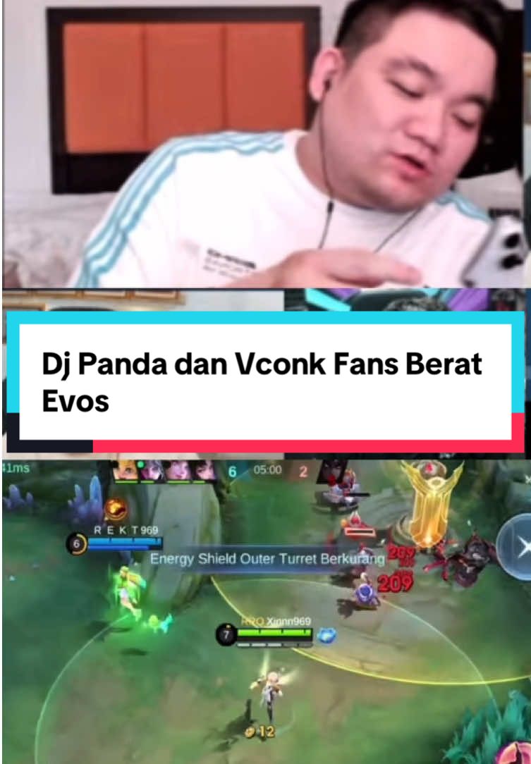 Dj panda dan Vconk fans berat Evos? @DJ Panda #MLBB #MLBBNEXT2025 #NEXTJagoanMabar #donkey #djpanda 