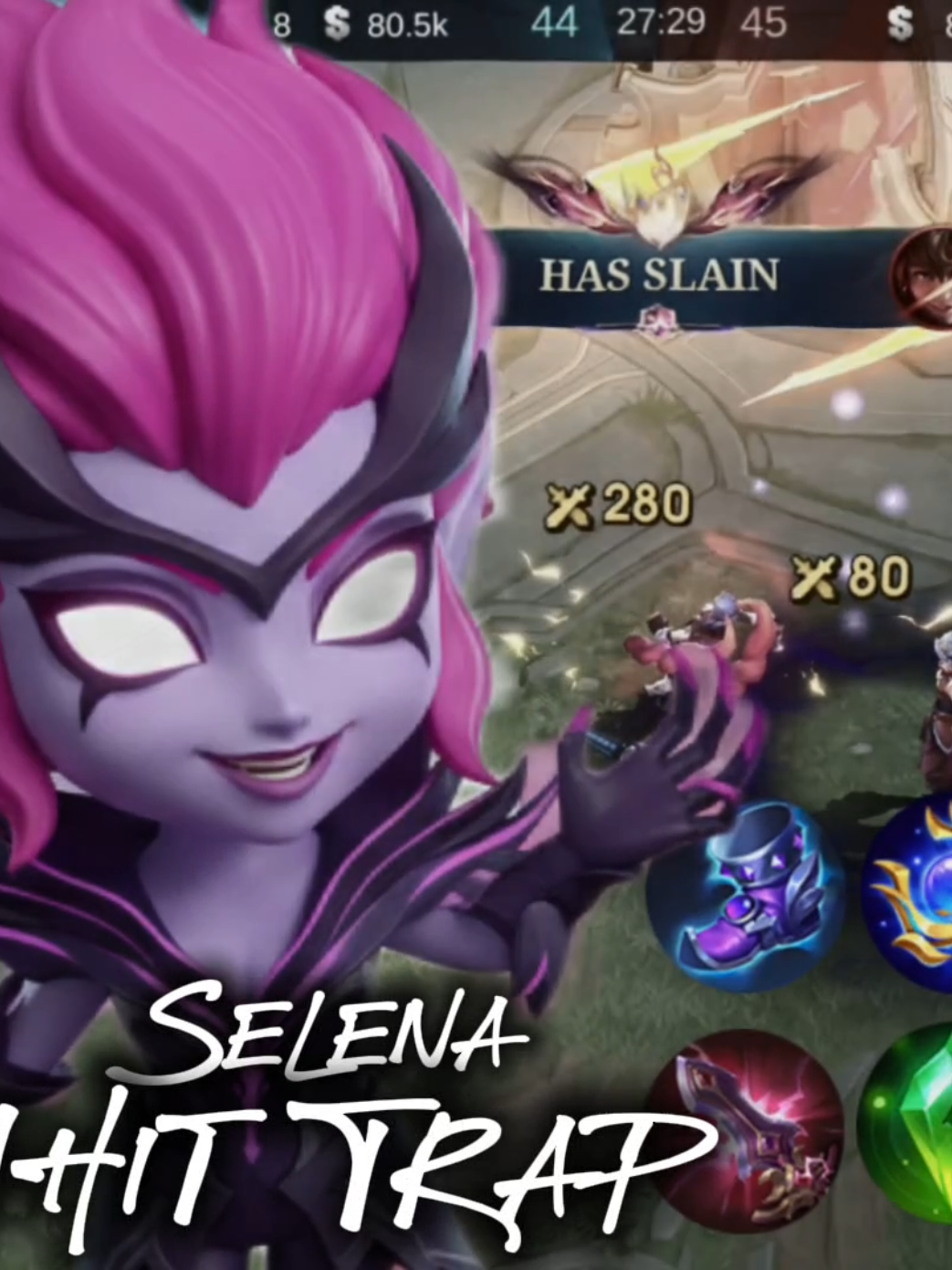 Selena 1hit trap #MLBB #selena #lowlights #fyp #hlixlowlights 