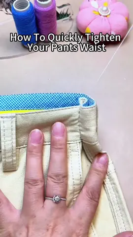 How to fix a waistband that’s too big?The 34-piece sewing kit I’m using is under $9 with free shipping-grab it while you can!❤️💯📣#sewingtips #mending #tiktokshop #tiktokfinds #fyp 