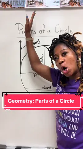Parts of a Circle with Ms. Moore #geometry #circle #10th #fyp #math 