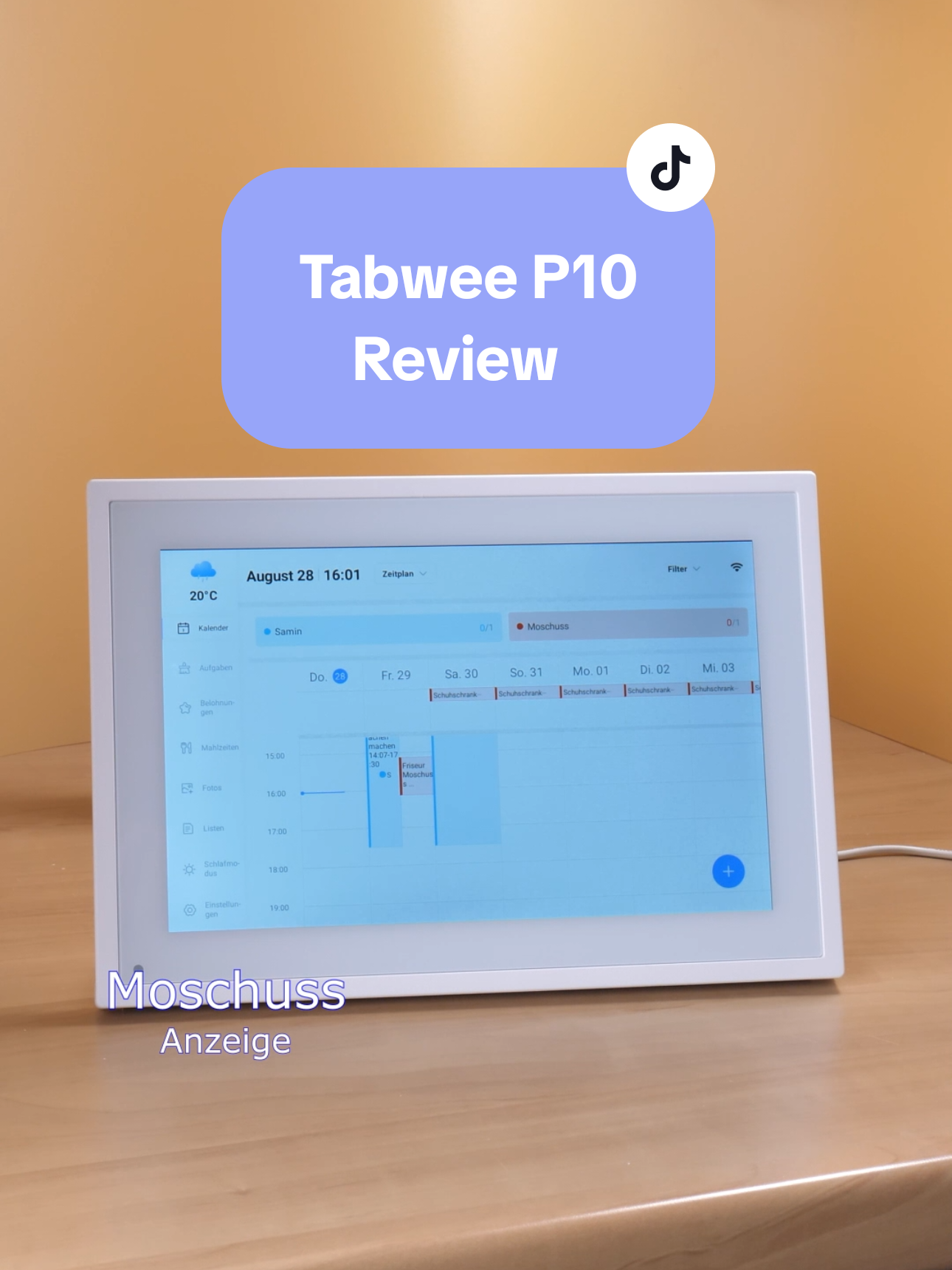 Perfekt organisiert. Ich habe mir den Tabwee P10 angeschaut. Das ist ein digitaler Kalender. Da könnt ihr alle Personen eurer Familie /Firma eintragen und dann Termine, Mahlzeiten und Aufgaben planen. Jede Person hat eine passende App (iOS /Android) auf seinem Smartphone und kann sich jederzeit mit dem Tabwee P10 synchronisieren. Auf dem P10 läuft eine Art Kalender OS welches vielfältige Möglichkeiten zur Organisationen bietet. Richtig praktisch. #tabwee #digialcalendar #tabweep10 #tablet #techtok 