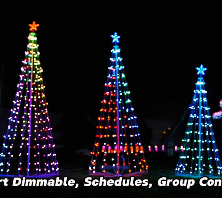 Invite you to enjoy a Christmas light show #christmastree #christmaslights #lightshow #conetree #tiktokshop #tiktok #outdoordecor 
