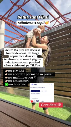 Aici nu trebuie să știi totul, nu-ți trebuie experiență..  Te înveți de la 0, sunt alături pas cu pas! 🥰 Cere detalii!  #fypromania #mamicipetiktok #mamiciinstrainatate #tiktokromania #fyp 