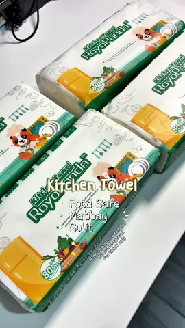 4 packs of Royo Panda Kitchen Towel✨ Food-safe, absorbent, at hindi madaling mapunit. Kitchen must-have! #kitchen #KitchenHacks #kitchentowel #kitchenfinds #homeorganization 