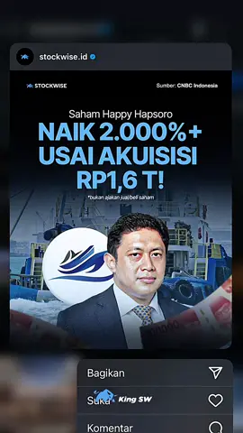 Breaking News🚨 : Saham Happy Hapsoro $CBRE naik 2000%+ usai akuisisi Rp 1,6T 📌Kenaikan Harga yang Spektakuler Tahun 2025 saham CBRE sudah meroket sangat tinggi (YtD +1.800-2.200%) dari level sangat rendah.   Ini menarik minat investor spekulatif dan “fomo” (fear of missing out). 📌Auto-Reject Atas (ARA) Berulang Kali Pergerakan harganya yang naik cepat menyebabkan beberapa hari ARA (aturan auto-reject atas) aktif. Ini menunjukkan likuiditas dan minat pasar yang tinggi dalam periode tertentu.   📌Rencana Rights Issue Perusahaan berencana rights issue besar untuk modal kerja dan ekspansi armada. Potensial untuk memperkuat kapasitas operasional jika dana dipakai dengan efektif.   📌Potensi Dividen Dalam prospektus IPO disebut perusahaan berencana membagikan dividen mulai dari laba tahun buku 2024, dengan proporsi maksimal 35%. Jika laba bisa positif dan dipertahankan, ini bisa jadi daya tarik bagi pemegang saham jangka panjang.   Ada yang masuk juga gk nih? #andryhakim #stockwise #cbre #happyhapsoro #bagger 