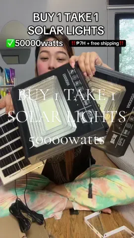 Buy 1 Take 1 50000watts solar lights, mas malaki at maliwanag na! #solarlights #solarpanel #solar #lights #outdoorlights 