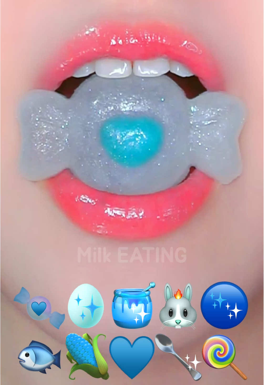 하늘색 이모지 먹방 🩵  #asmrsounds #eatingshow #입술먹방 #먹방asmr 