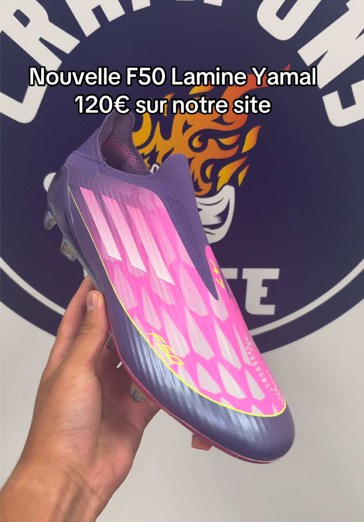🔥 Nouvelle F50 Lamine Yamal 😍  Seulement 120€ sur notre site ! 💶  #footballtiktok #crampons #adidas #f50 #lamineyamal 