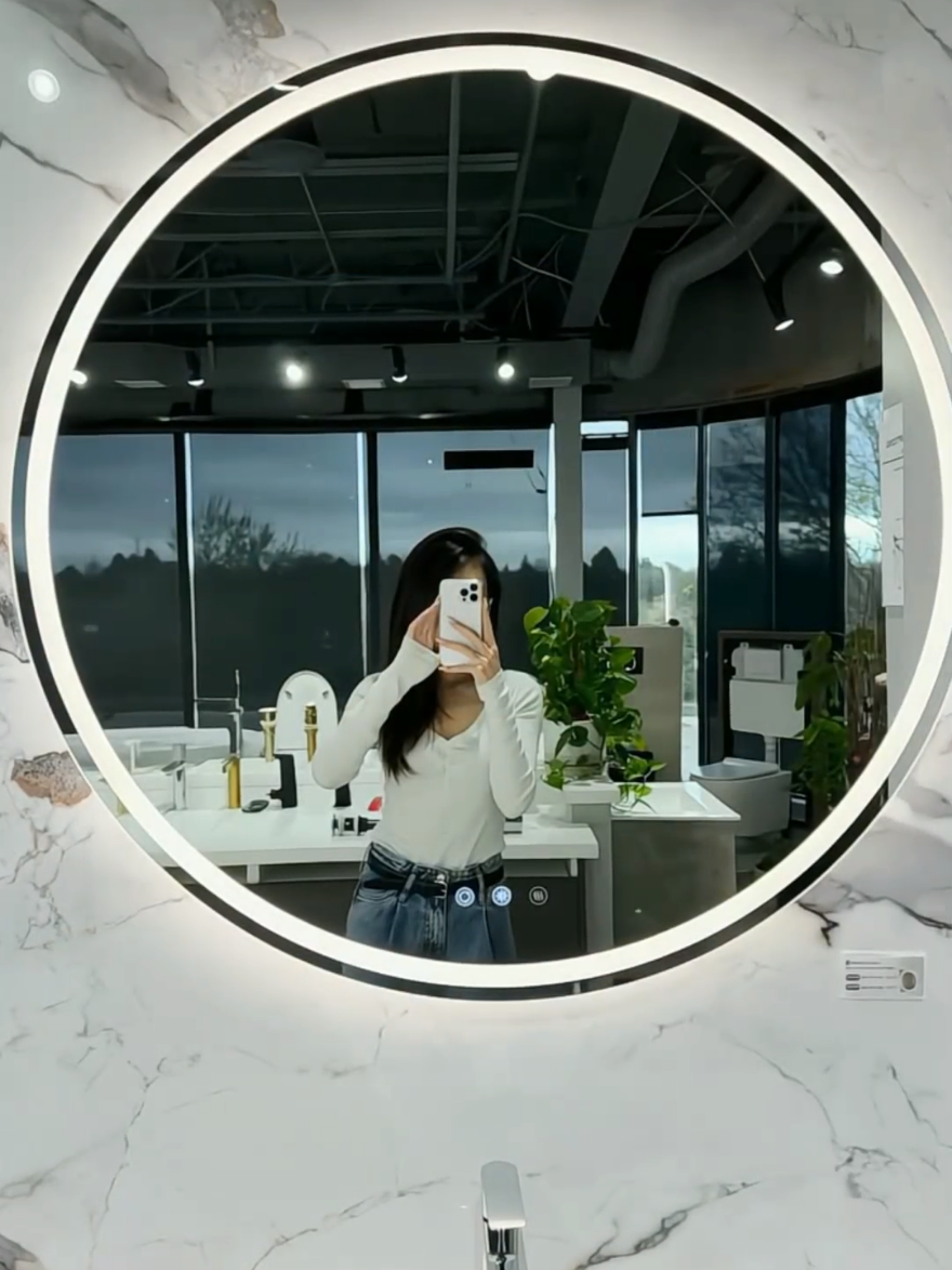 Gương led tròn treo tường cảm ứng thông minh  #guongledcamung #guongtron #guongledthongminh #guongtreotuong #guong 