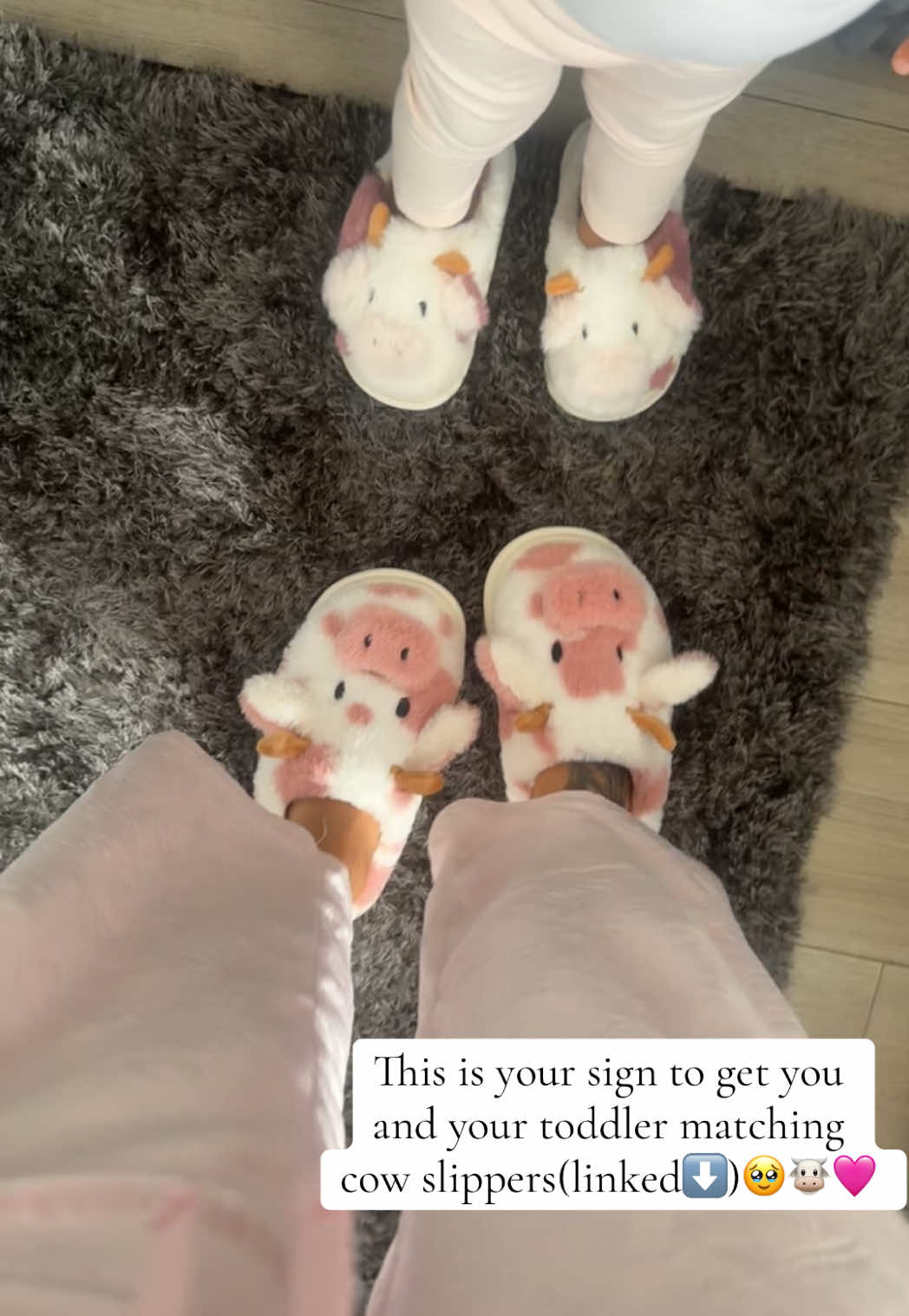 HOW CUTE! These matchy matchy cow slippers are perfect for the cold days ahead of us, not to mention youll be matchinh with your little mini😭🥹😍🐮❤️#OBSESSED #mini #babyfashion #babyslippers #mamaandme #matching #babygirl #cute #cowslippers #daughter