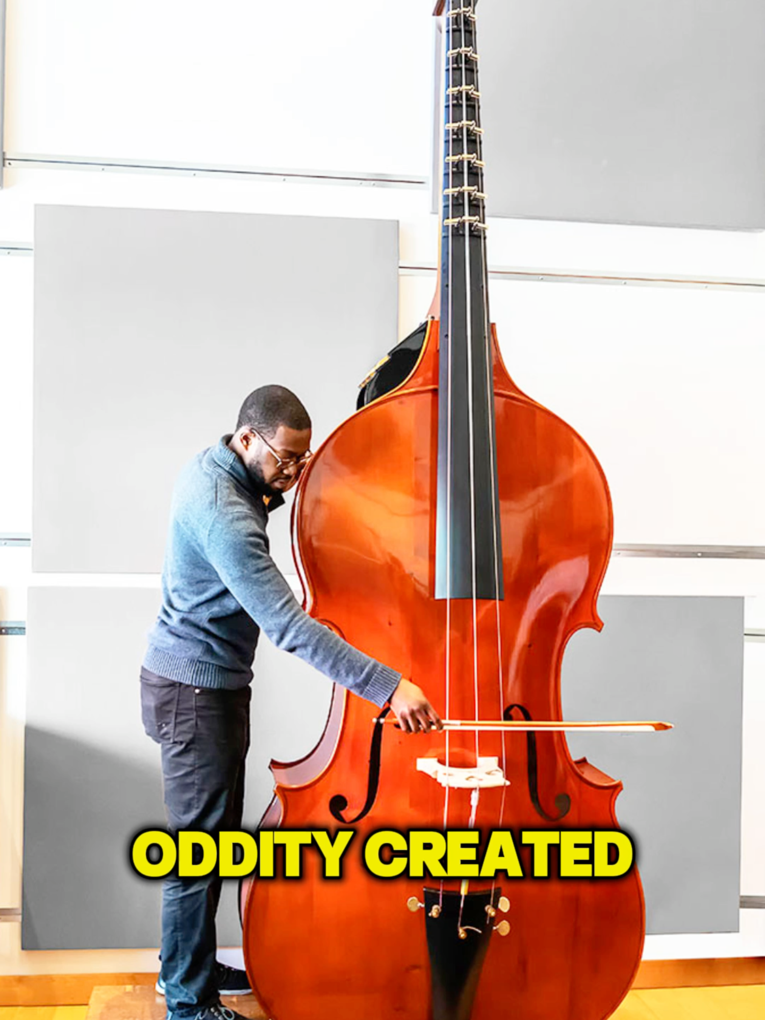 The Giant Musical Instrument: This isn’t an illusion — the octobass is real 🎶 At 3.48 m (11 ft 5 in) tall with just three strings, it produces ultra-deep notes, some too low for humans to hear! Played with levers and pedals, only a few exist worldwide 🌍 #octobass #rareinstrument #giantinstrument #musicfacts #deepnotes #musichistory #orchestramusic #musiclovers #classicalmusic #wowfacts