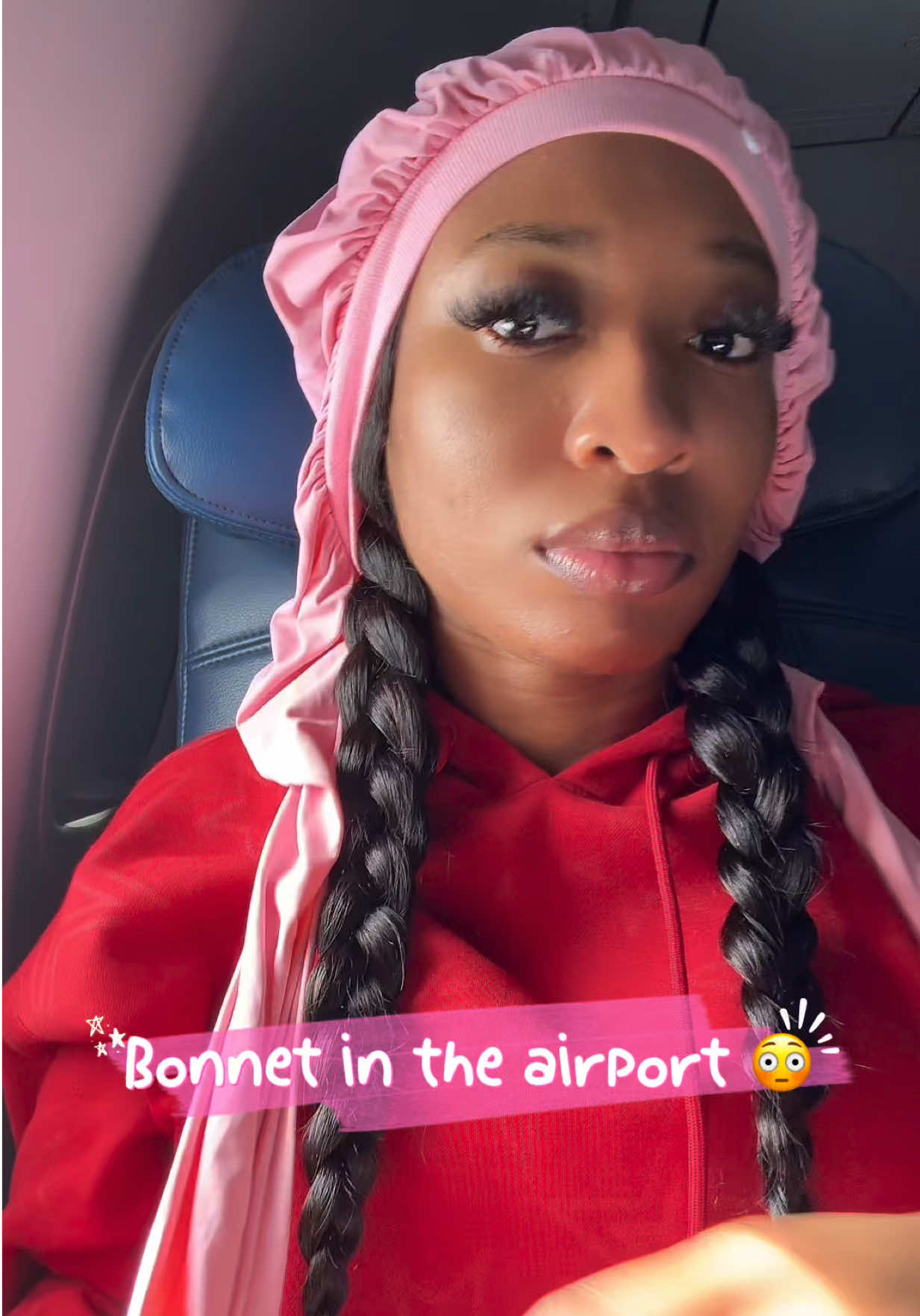 Would you wear a bonnet in the airport? Well this @ygwigs @ygwigsus bonnet is perfect for long hair. Get yours from the orange shopping cart right here on tiktok shop #ygwigs #bonnet #bonnetchronicles #lifewithgracious #traveltok 