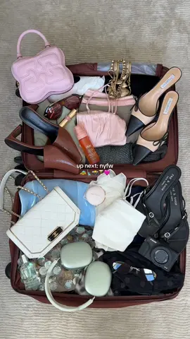 i am so proud of myself for fitting all of this in a carry on #nyfw #newyorkfashionweek #packwithme #carryon #beis #fallfashion #travelwithme 