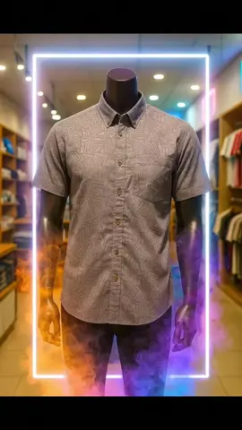 Kemeja Embos Sultan Lengan Pendek Pria Grey Casual Slim-fit #kemeja #promo #fyp #outfit #foryoupage 