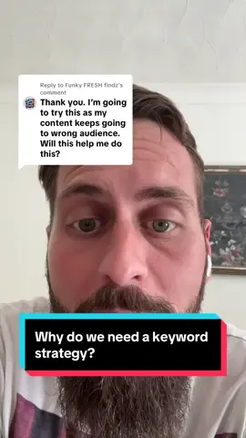 Replying to @Funky FRESH findz why do we need a keyword strategy? It puts you in front of the correct audience.  If this is helpful, please share it with other people.
