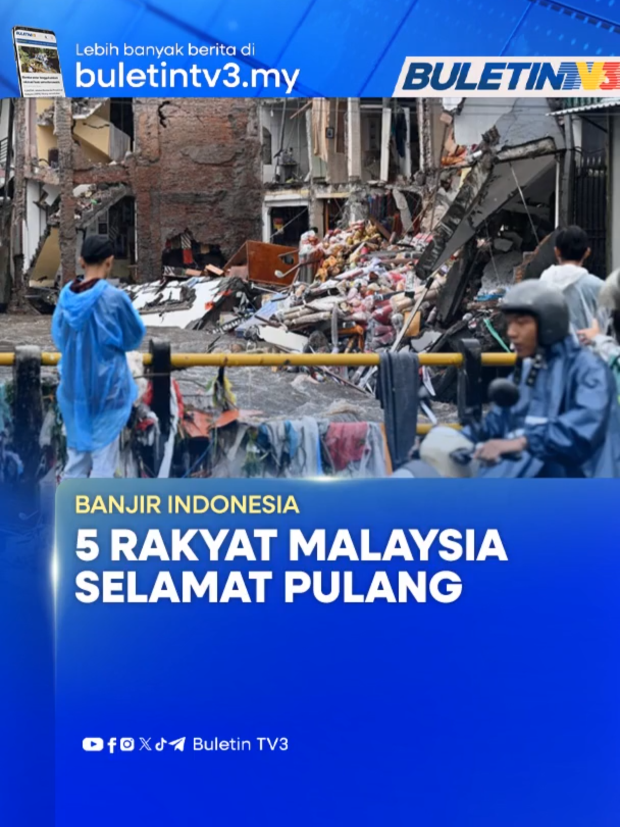 Badan Nasional Penanggulangan Bencana (BNPB) Indonesia melaporkan angka korban maut akibat banjir besar yang melanda tujuh daerah di Bali meningkat kepada 14 orang. #BuletinTV3 #BanjirIndonesia #RakyatMalaysia #Bali