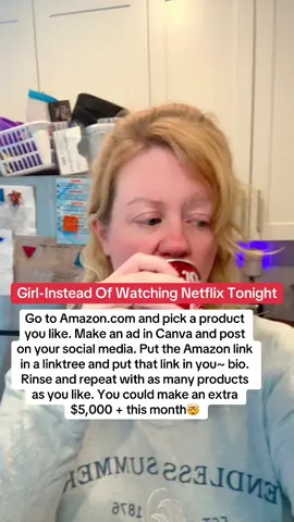 💡Want a side hustle that actually pays? Here’s the hack 👇 1️⃣ Go to Amazon & grab a product you like 2️⃣ Make a quick ad in Canva (takes 5 min) 3️⃣ Post it on your socials 4️⃣ Drop the Amazon link in your Linktree & add it to your bio Do this on repeat with different products = 💵 extra $5k+ a month 🚀 Who’s trying this? 🙋‍♀️