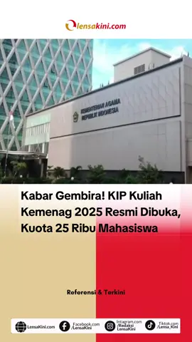 LENSAKINI – Kementerian Agama (Kemenag) kembali membuka program Kartu Indonesia Pintar (KIP) Kuliah tahun 2025. Program ini menjadi angin segar bagi siswa berprestasi dari keluarga kurang mampu yang ingin melanjutkan pendidikan ke jenjang Perguruan Tinggi Keagamaan (PTK). Tak tanggung-tanggung, Kemenag menyiapkan kuota beasiswa untuk 25.964 mahasiswa dengan anggaran fantastis. Selengkapnya di lensakini.com Referensi & Terkini #kip #kuliah #indonesia 
