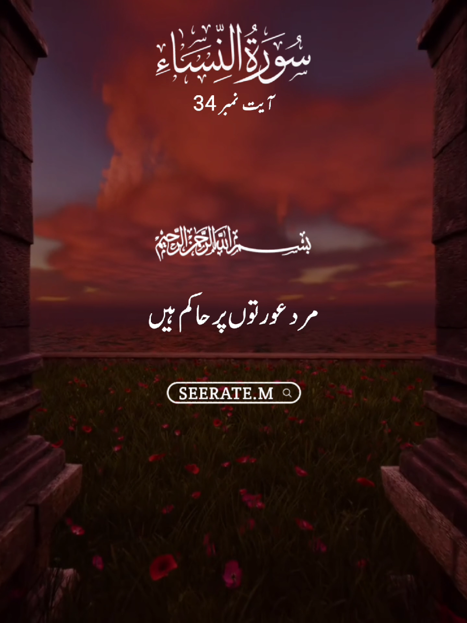 Quran kareem with translation 😍  surat un nissa ayat no 34 #quran #hadees #islam #seerate_m #viral 