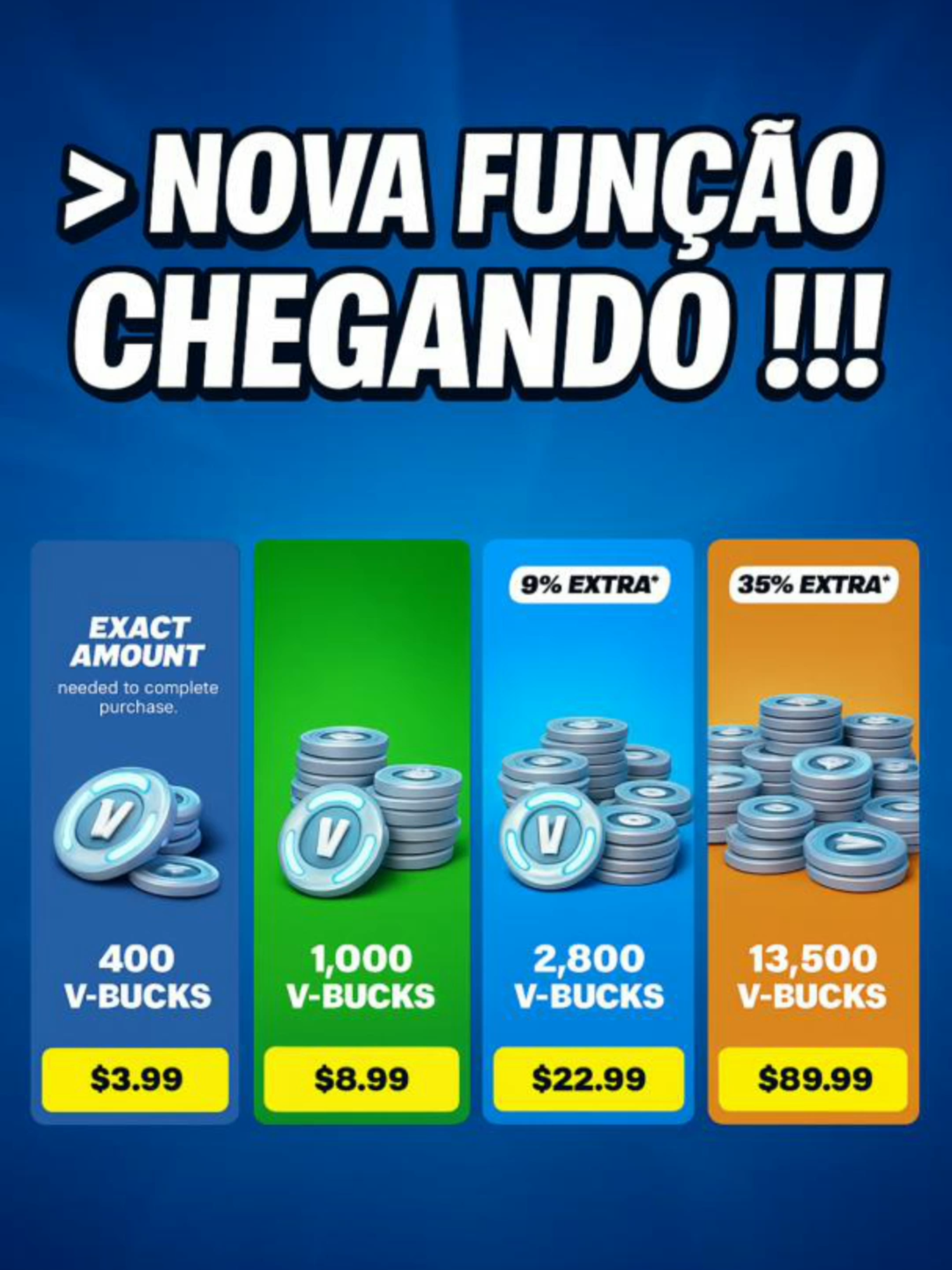 ÚLTIMAS NOTÍCIAS SOBRE FORTNITE 🔥 A partir do dia 14 de outubro, a Epic vai liberar a opção de comprar Quantidade Exata de V-Bucks. ➡️ Exemplo prático: se você quiser uma skin de 1.200 V-Bucks, mas só tem 950 V-Bucks, poderá comprar apenas os 250 V-Bucks que faltam — sem precisar investir em pacotes maiores. Essa novidade também chega para Rocket League e Fall Guys. 📲 Plataformas confirmadas: Xbox, Nintendo, PC, Android, iPhone, iPad e até na Loja de Itens do Fortnite na web. 👉 Gostou dessa atualização? Agora ninguém mais vai ficar preso com saldo sobrando de V-Bucks. #fortnite #fortnitebrasil #FortniteBR #foryoubr #foryoupage❤️❤️ #fortiniteclips #FortniteNotícias