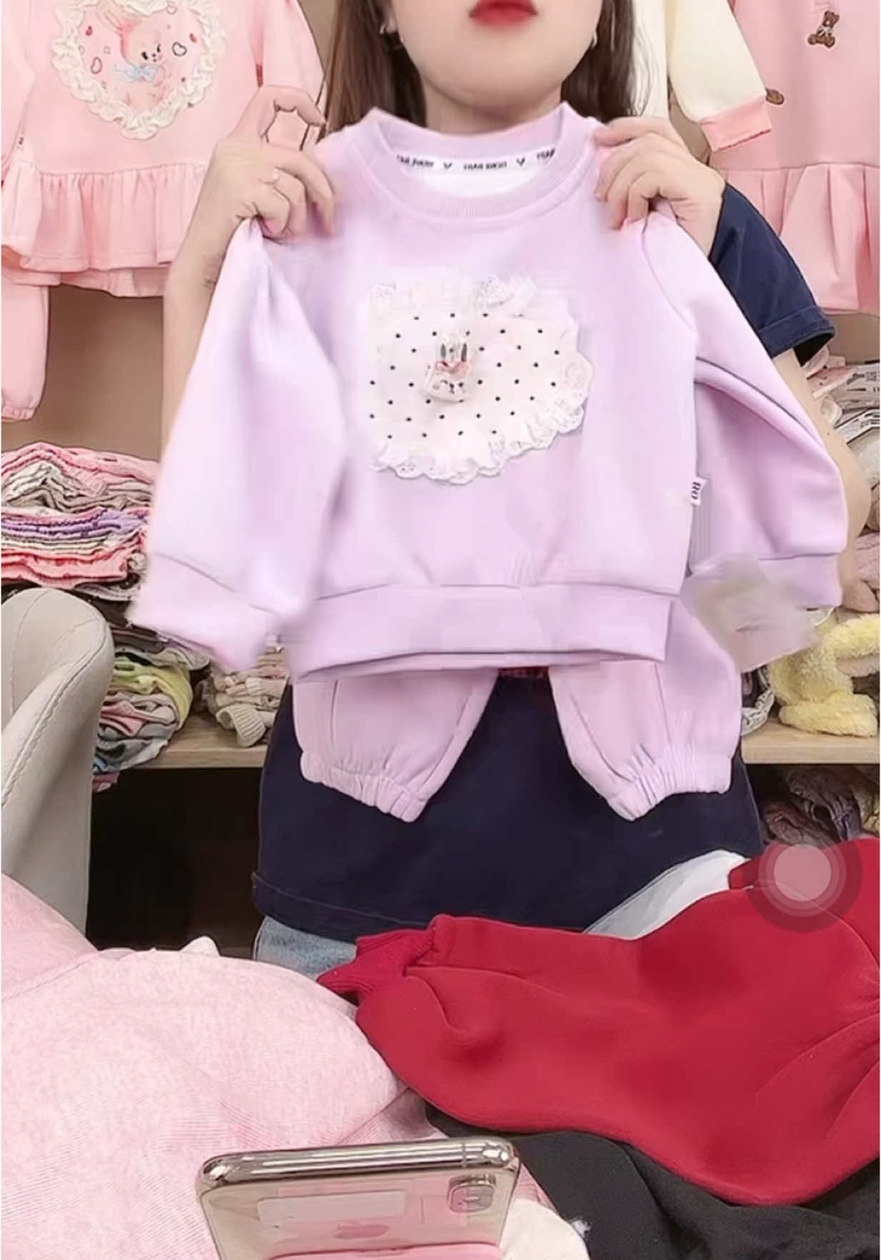 Set bộ nỉ tím cho bé gái #xh #thoitrangchobe #embenamshop #hottrend 