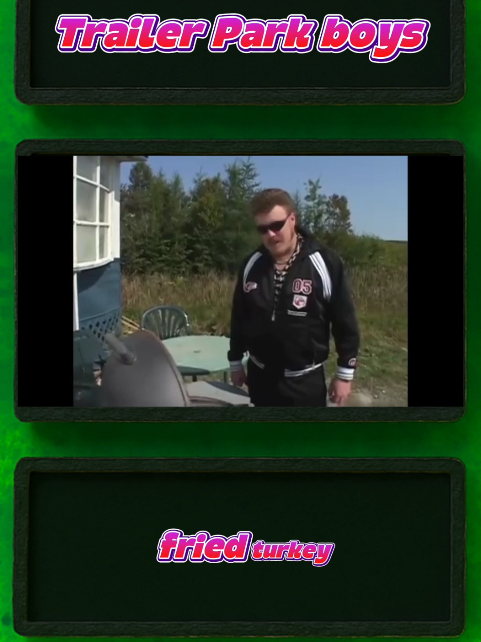 Trailer Park Boys  Trailer Park Boys is like if The Three Stooges got addicted to hash, lived in a busted Nova Scotia trailer park, and filmed their crimes with a camcorder they probably stole. It’s a mockumentary masterpiece of petty schemes, liquor-fueled wisdom, and Rickyisms like “It’s clear to see who makes the pants here”.  Expect shirtless brawls, feline devotion, and a supervisor who’s 90% rum and 10% existential dread. It’s greasy, chaotic, and somehow weirdly heartfelt—like a love letter written in barbecue sauce and duct tape. #TrailerParkBoys  #bubbles #Rickyisms  #greasylife #SunnyvaleTrash 