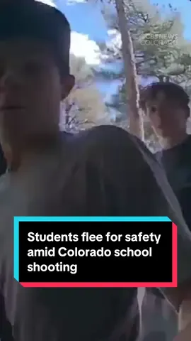 Panic unfolded near Evergreen High School in Colorado as students ran from gunfire, some seeking shelter in nearby homes Wednesday. Authorities said a boy opened fire with a handgun, wounding two students, before fatally shooting himself. The suspect was believed to be a student at the school, according to Jacki Kelley, a sheriff's office spokesperson. The suspect's identity has not been released. One of the two student victims who was shot was in critical condition. The second student, who had non-life-threatening injuries, was described as 