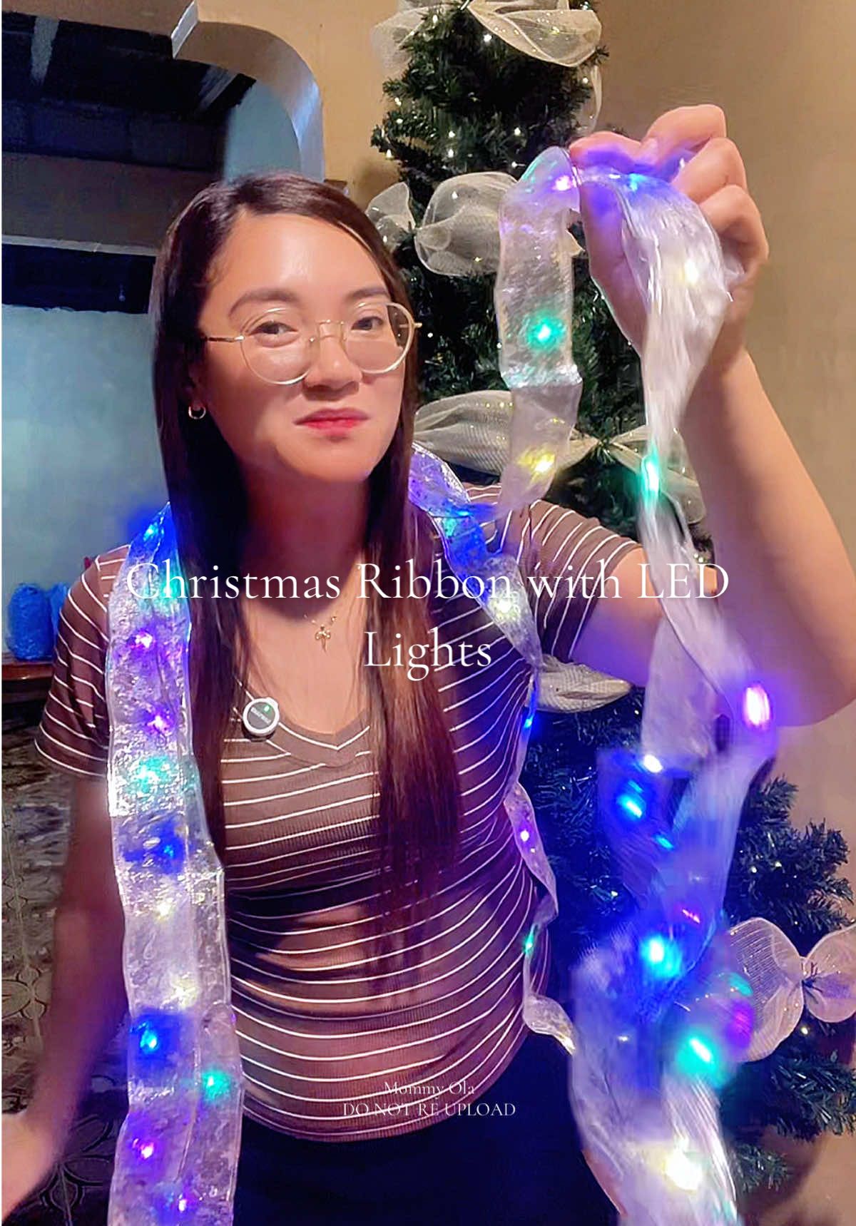 Ang galing may kasama na agad syang LED lights 😍 #christmasribbon #christmasdecor #christiantiktok #fyp 