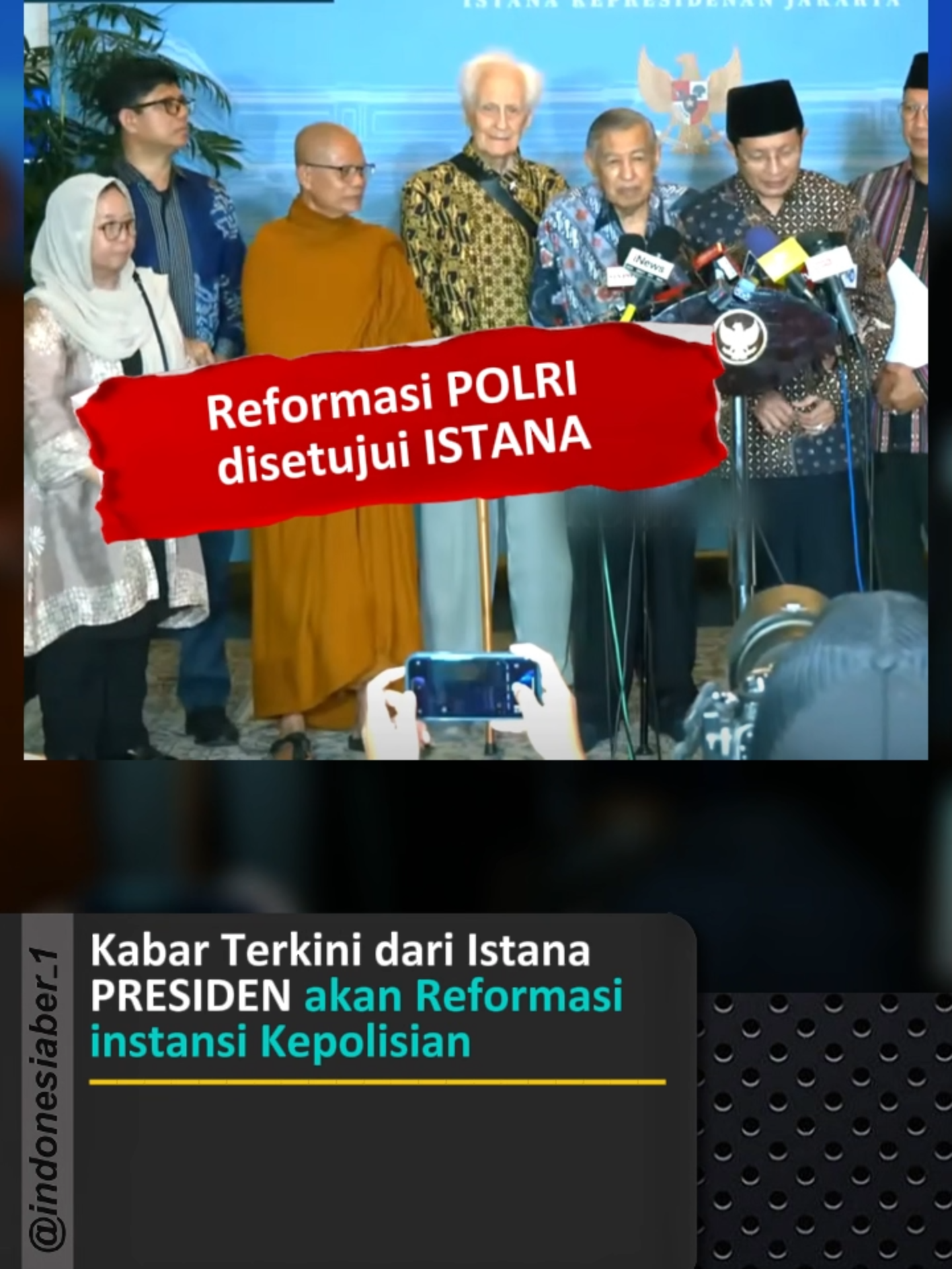Kabar terkini dari Istana disampaikan oleh para Tokoh agama yang tergabung dalam Gerakan Nurani Bangsa bersama Habib Quraish Shihab berkunjung ke Istana guna memberi Saran dan Nasihat kepada Presiden Prabowo untuk perbaikan bangsa kedepan, taermasuk mengusulkan Reformasi Instansi Kepolisian yang juga disetujui oleh istana #tiktokberita #prabowo #quraishshihab #islam #Indonesiaber1