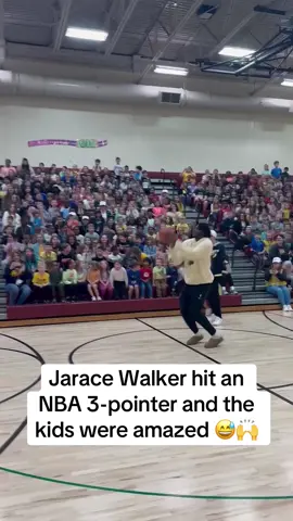 A simple shot for him but a memory they'll remember forever ❤️ (via @Pacers) #espnsocial #NBA #basketball #school 