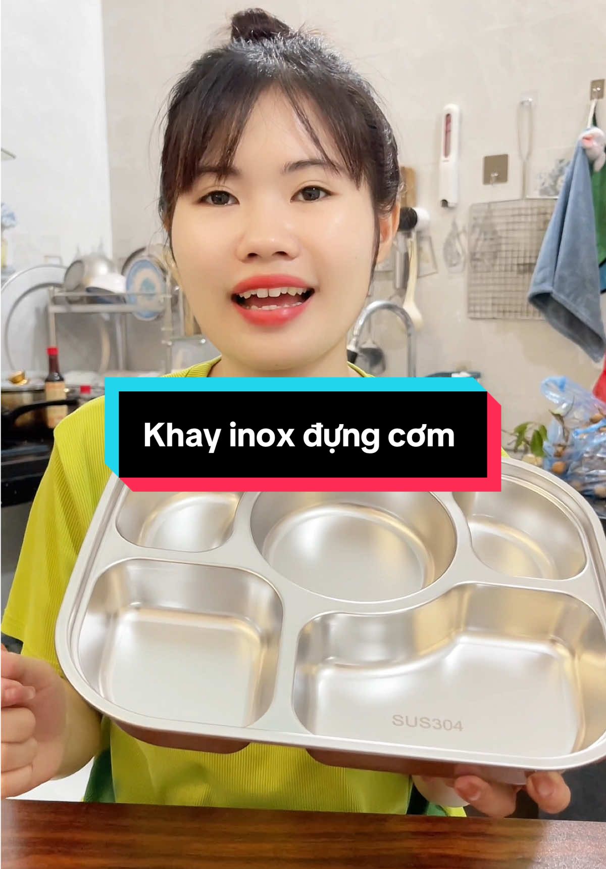 Khay inox đựng cơm tiện lắm ạ #buithituoi1197 #khayinox #khayinox304 