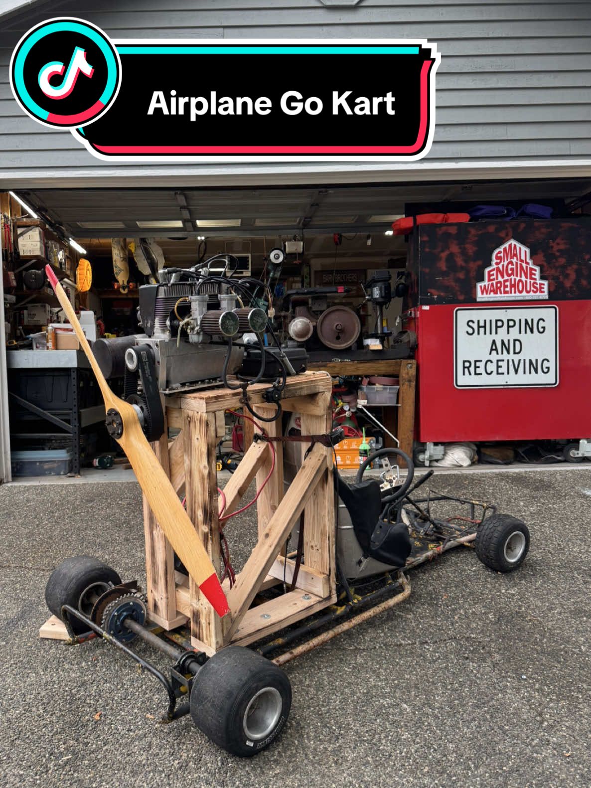 Airplane powered go kart. Possibly one of our best ideas yet. #airplane #gokart #flight #karting #racing