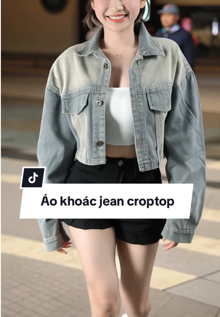 Áo khoác jean croptop nữ thiết kế chống nắng tiện dụng. Form rộng thoải mái, phối túi lật màu loang tạo điểm nhấn thời trang. Chất liệu jean bền đẹp, phù hợp cho nhiều hoạt động ngoài trời. Lý tưởng cho những bạn nữ yêu thích phong cách cá tính và năng động. #aokhoacjeannu #aokhoacnangdong #aojeannu #aojean #xuhuong
