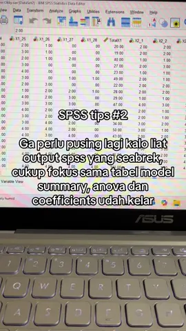 Kunci nya jangan panik, cukup liat bagian yang penting nya aja😉  #spss #skripsi #olahdata #jasaolahdata 