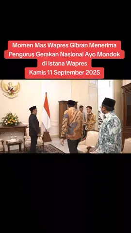 Wakil Presiden (Wapres) Gibran Rakabuming Raka Menerima Pengurus Gerakan Nasional Ayo Mondok di Istana Wakil Presiden Kamis 11 September 2025 #gibran 