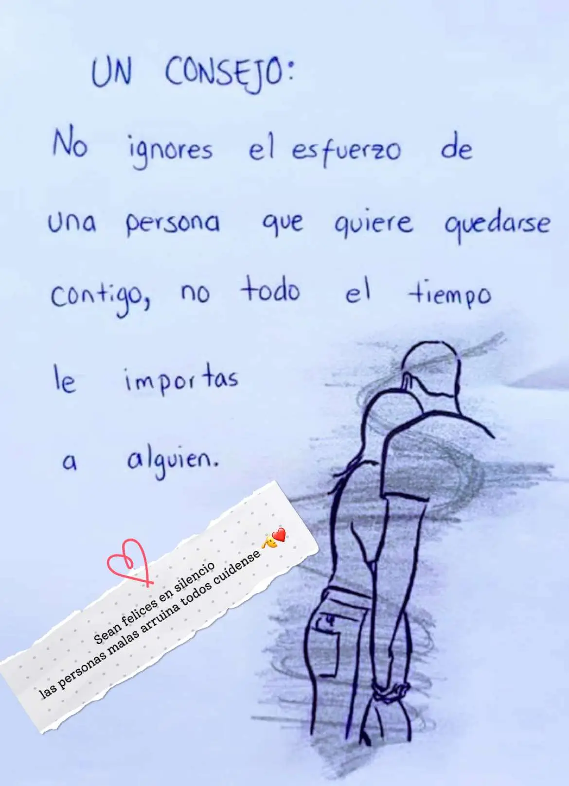 Consejo del Día Sean felices en silencio las personas malas arruina todo cuídense 🫡❤️