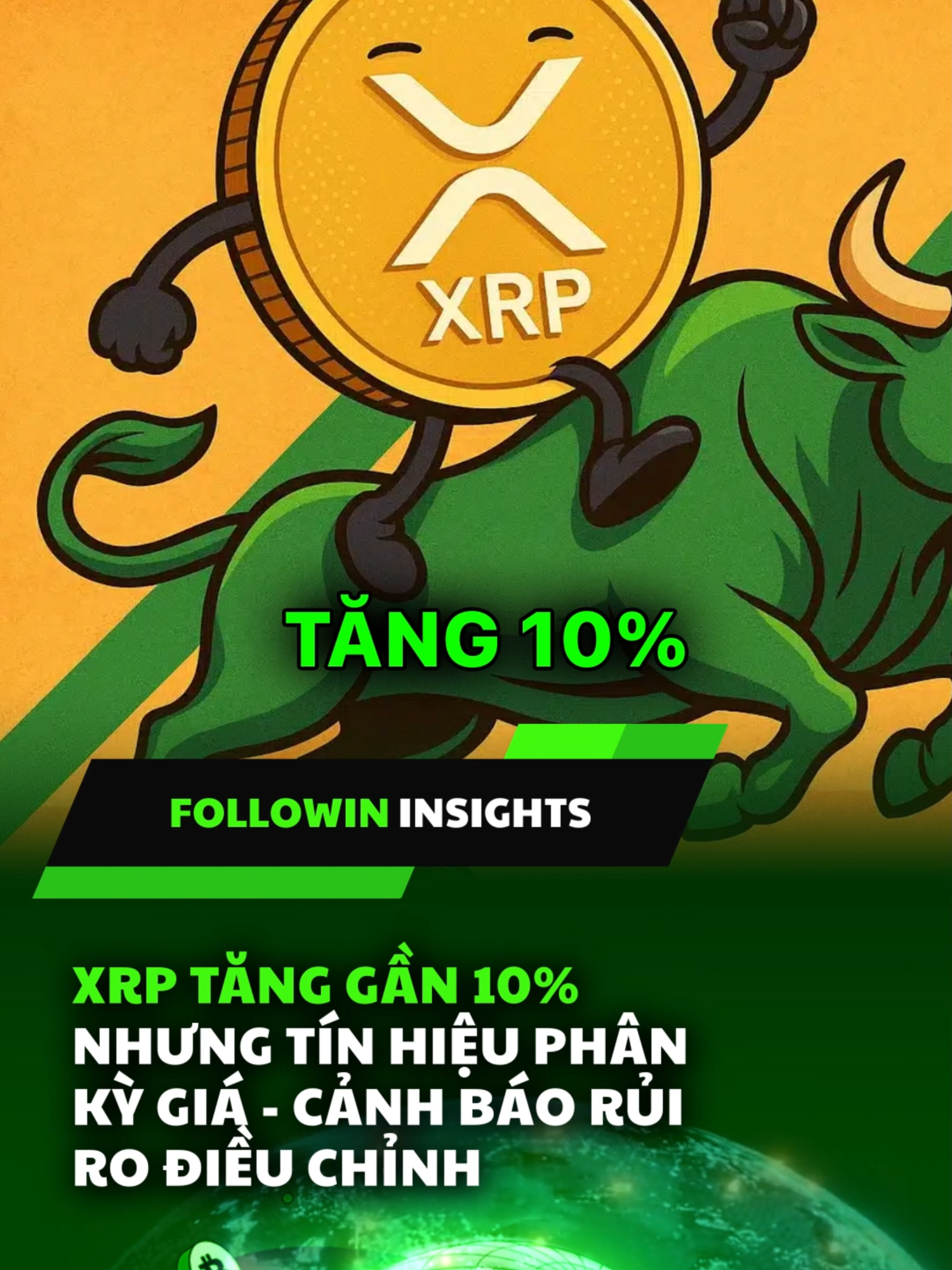 XRP tăng 10% nhưng tín hiệu phân kỳ giá cảnh báo rủi ro điều chỉnh #followininsights #XRP
