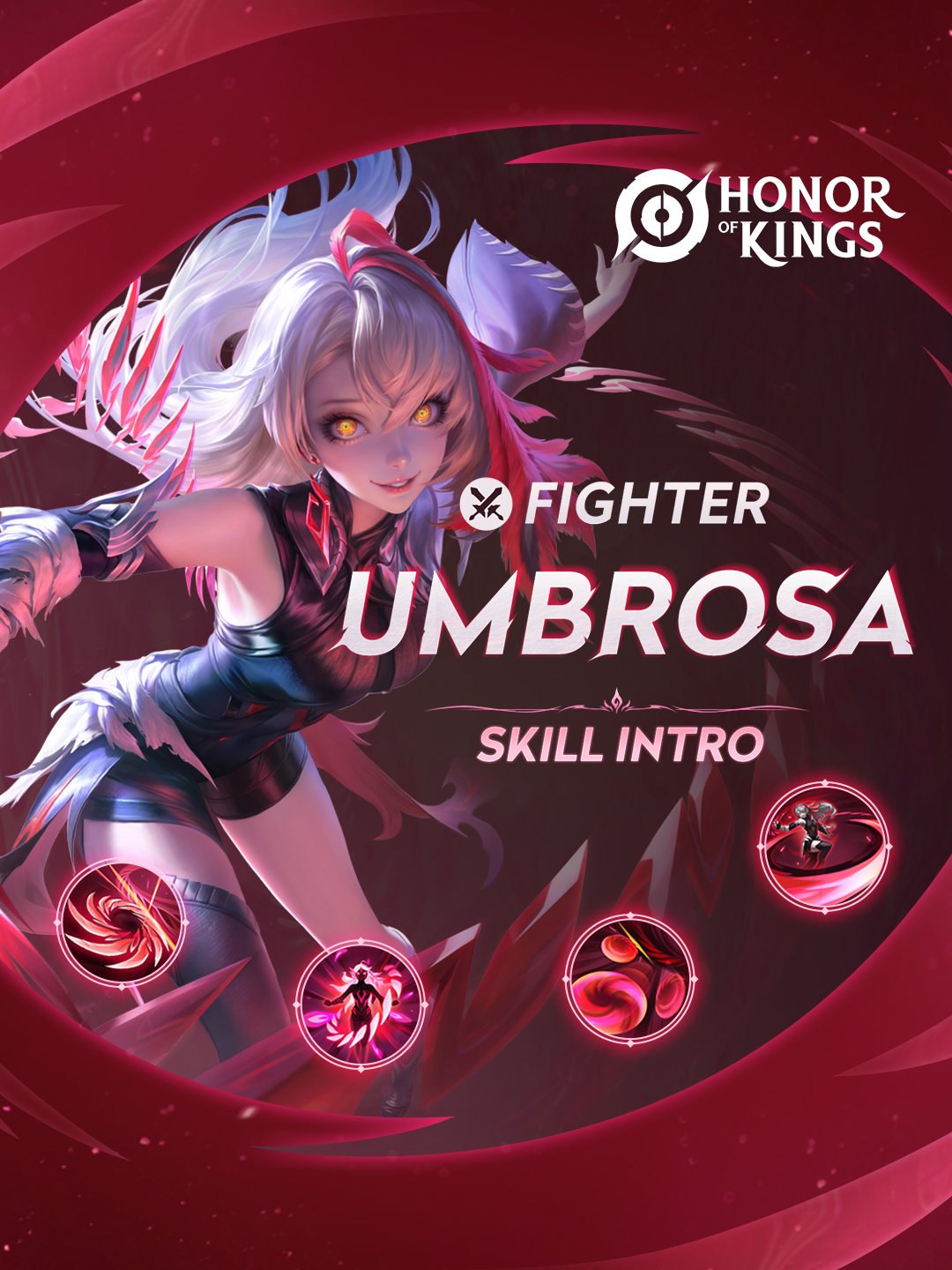 The new fighter hero Umbrosa is about to be released!🗡️ Let's learn about the powers of this mysterious girl!🔥 #HonorofKings #Umbrosa #Fighter #Skilltutorial