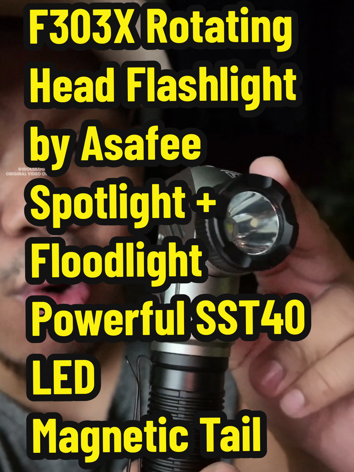 F303X Rotating Head Flashlight by Asafee! Isa sa mga pinaka versatile at multifunction Flashlight na pwede natin makuha. Lakas ng ilaw neto at napakaraming mounting options. Pwede mo rin gamitin sa headlamp or worklight. #flashlight #multifunction #emergencylight #Outdoors #repair 