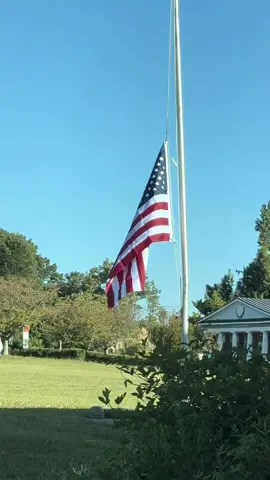 When we pulled up to school today my son yelled “WOW look at the flag!” Then asked me why it was like that and all I could say was “because” before I teared up and couldn’t finish explaining what happened on 9/11 and what happened this week in America. 🇺🇸