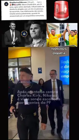 Após atentado contra Charles Kirk, Nikolas é visto sendo escoltado por agentes da PF. #nikolasferreira #charliekirk 