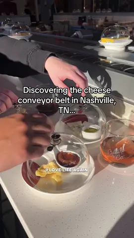 Cheese is happiness 🧀🫡 #thingstodoinnashville #cheeseconveyorbelt #cheese #uniqueexperiences #nashvilleeats 