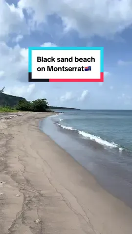 Black sand beach on Montserrat🇲🇸 #fyp #Montserrat #blacksandbeach #volcano 