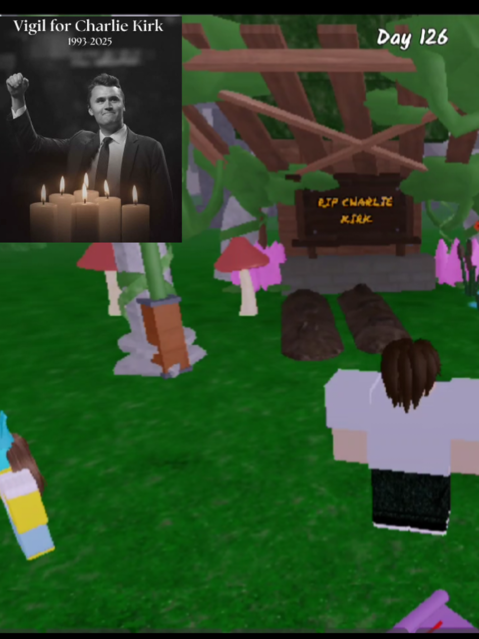 RIP Charlie Kirk 🤗 #roblox  #99nightsintheforest #charliekirk #99nightsintheforestroblox #ripcharliekirk 