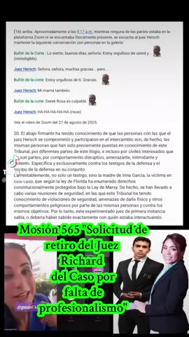 Solicitud de Retiro del Juez Richard del Caso por comportamiento poco profesional y ético, al ser visiblemente inclinado a fiscalia cuando debe ser imparcial, neutro, justo y respetuoso. #DerekRosaInocente #justicia #FrankRamosSospechosoAlternativo #nocorruption #JuicioLimpio