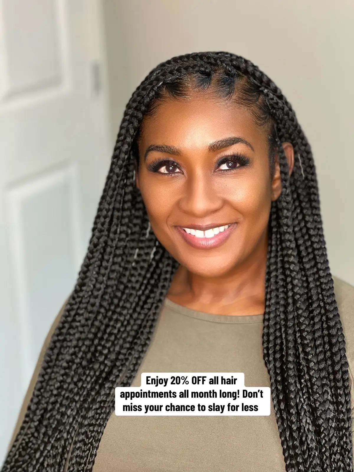 Hey gorgeous! 😍 Your hair called… it wants a glow-up! Book ANY appointment in September & get 20% OFF Don’t sleep on this! #foryou #braids #viral #houstonbraider 