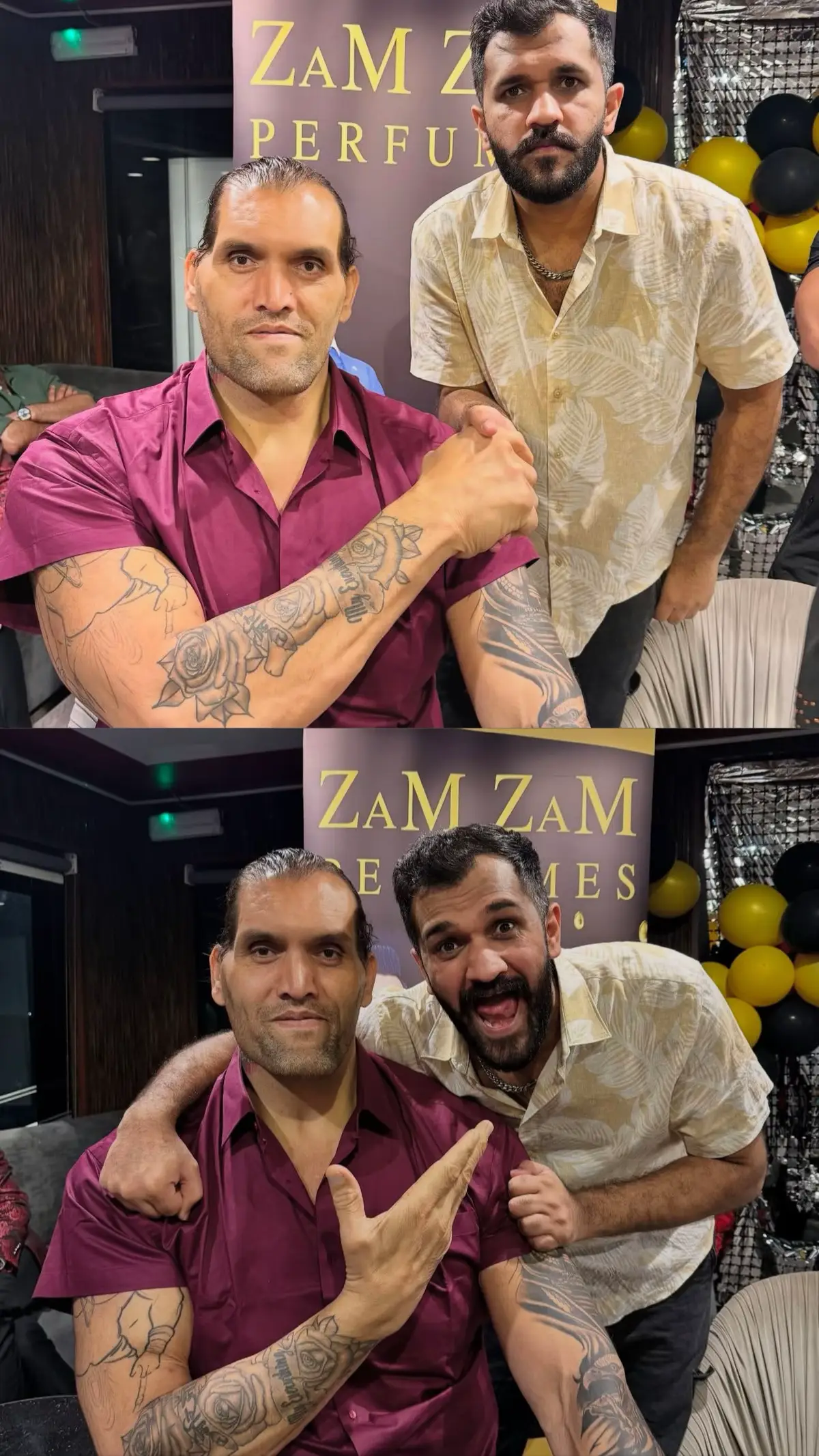 Maan dogar with the great Khali! 💪🏼 #rajab #rajabfamily #greatkhali #fyp 