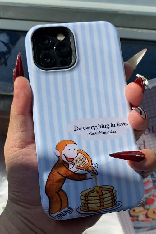 Sweet pancakes, sweeter love 🥞💕 #phonecase #fypシ #trending #curiousgeorge #cartoon #memeryunlocked #childhood #corinthians 