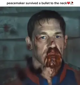Peacemaker got shot in the neck in The Suicide Squad and i really thought he got slimed out at the time only to find out he's alive and well with a show coming out, last thing i expected from that, goes to show that surviving a bullet to the neck is complete fiction💀💔 #peacemaker#dccomics#dc#johncena 